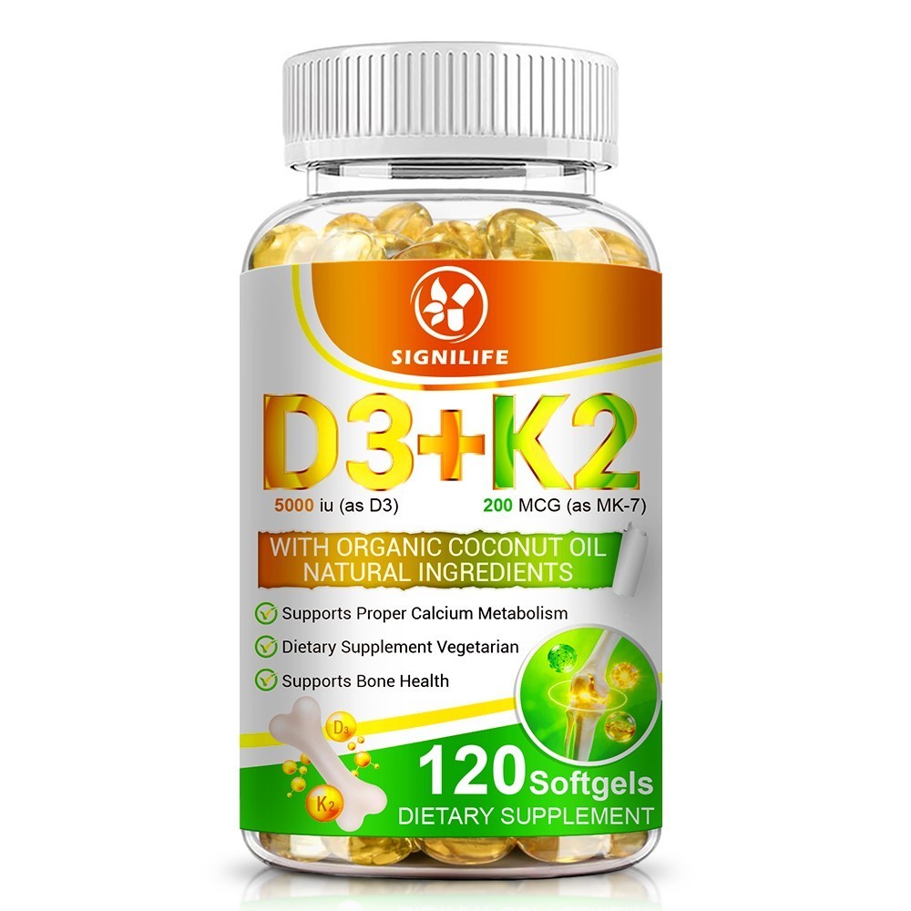 (2 Bottles) Vitamin K2 (MK7) D3 Supplement, BioPerine Capsules, Immune