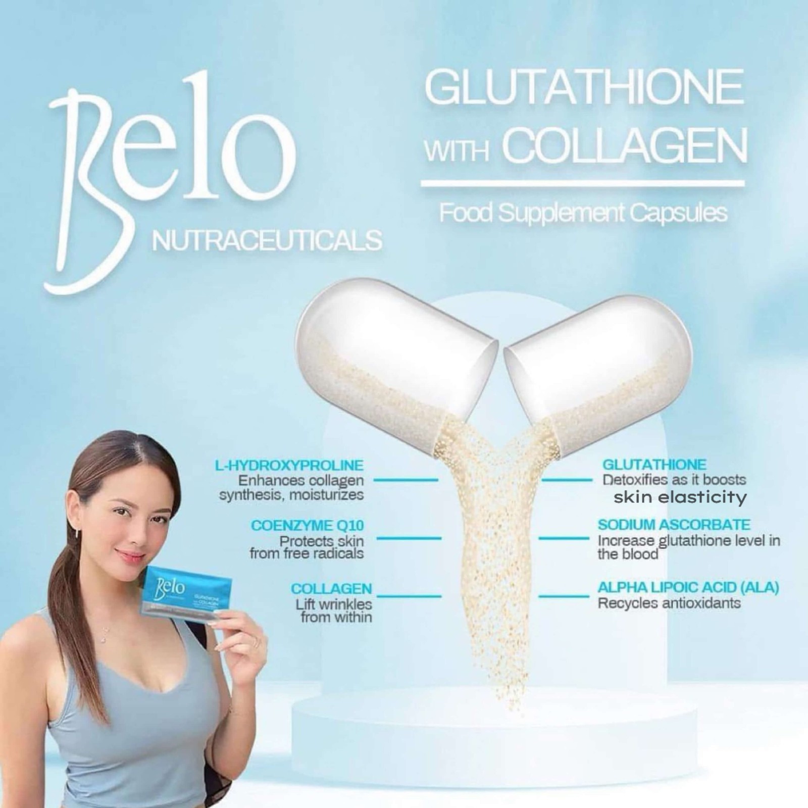 Belo Bundle – Glutathione Collagen Capsules (30 Count) + Facial Sunscreen 30ml