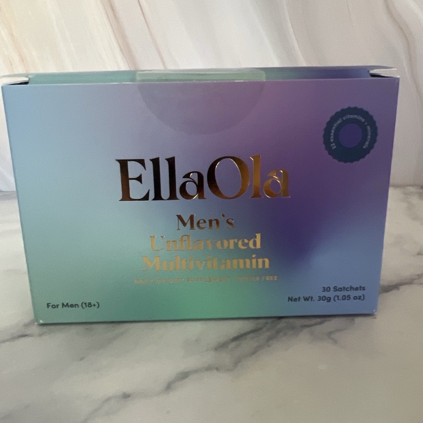 EllaOla Men’s 18+ Unflavored Multivitamin 30 Satchets Comes W/ 33 New Exp 2/28