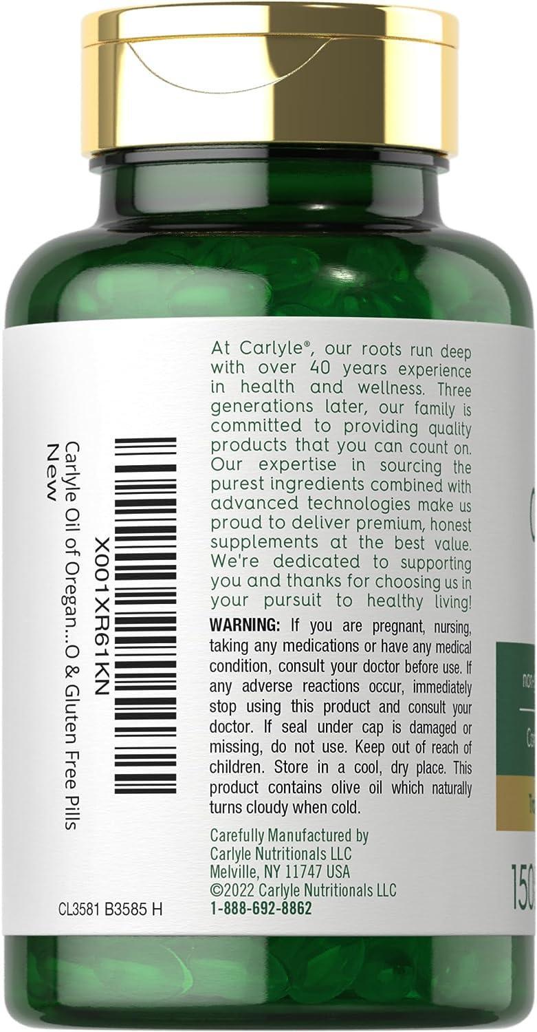 Oregano Oil 4000 Mg Extract Antioxidant Immune Support Max Potency, 150 Softgels