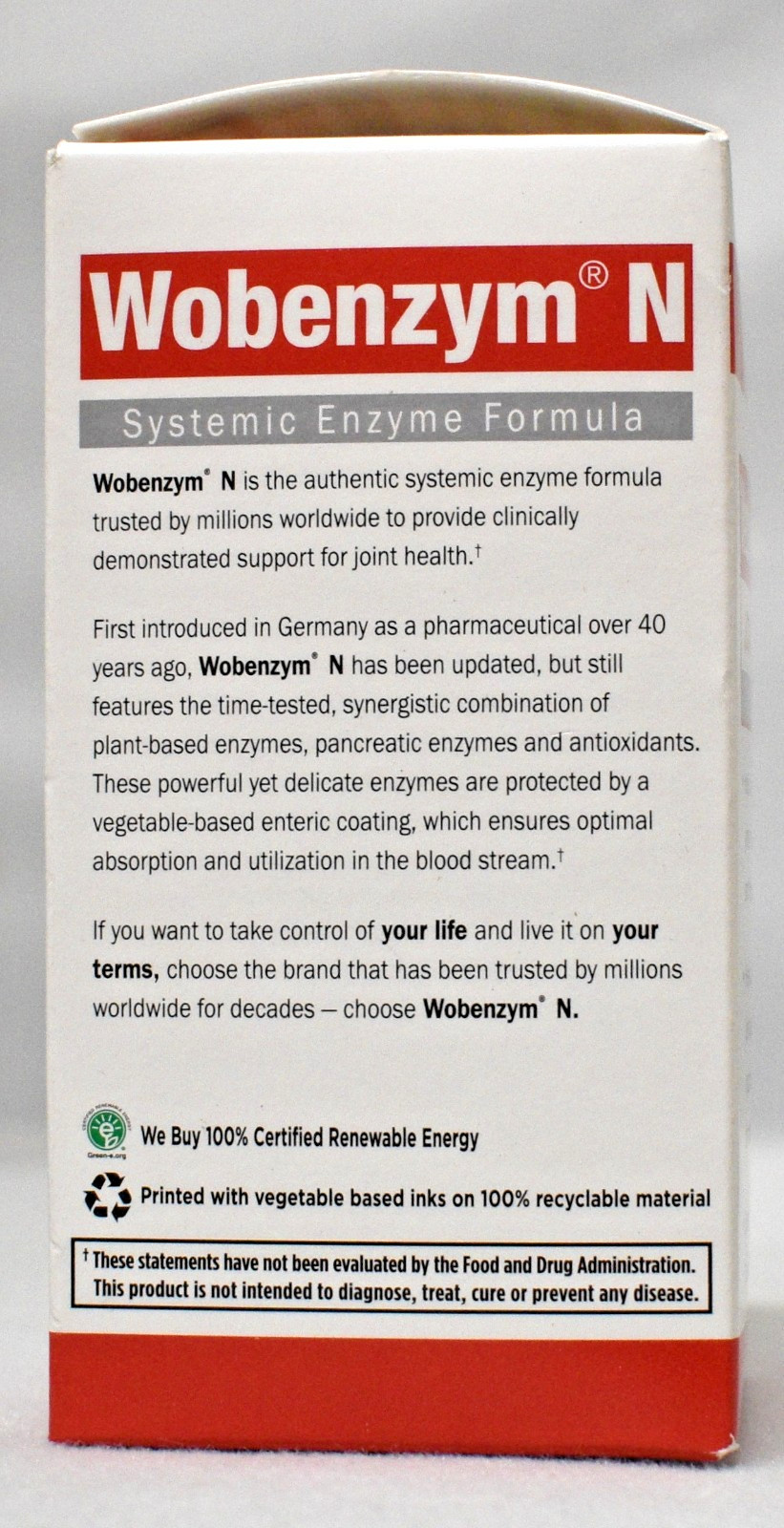 Expired and Discontinued 01/25 Garden of Life Wobenzym N Joint Health 200 Tablet