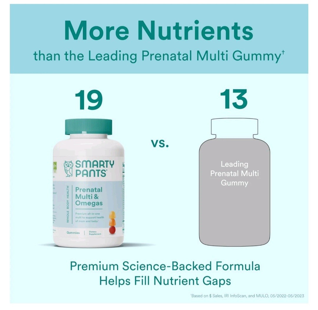 SmartyPants Prenatal Complete 120 Gummies No Artificial Flavors, Great Price