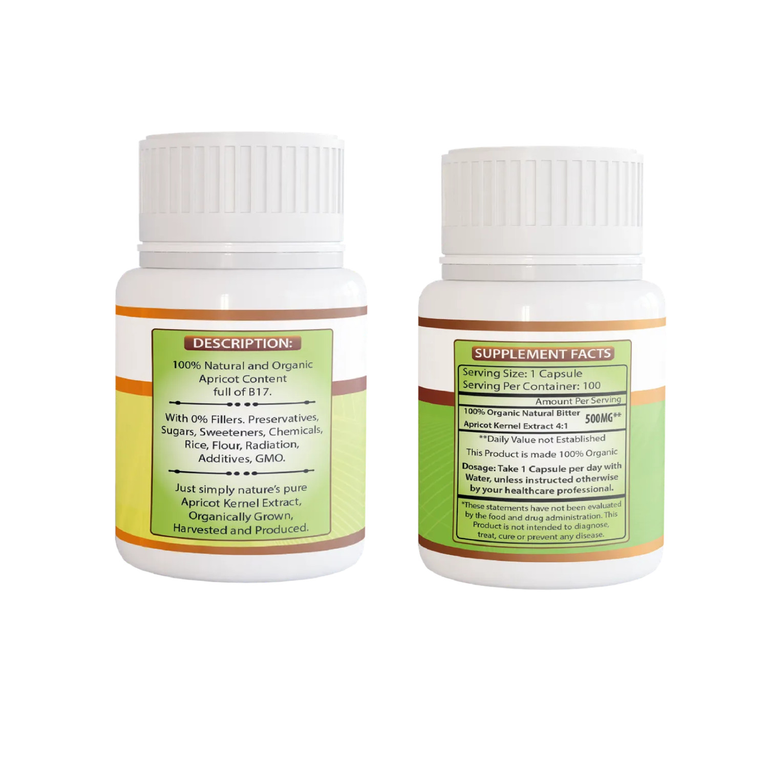 Apricot Extract Boosts Metabolism & Healthy Skin Organic 100 Caps 500mg Ori New