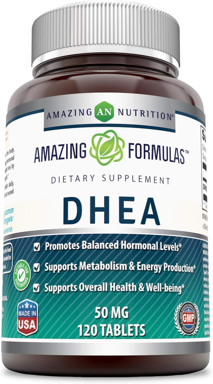 Amazing Formulas DHEA 100 Mg per Serving 120 Tablets Supplement | Non-Gmo | Glut
