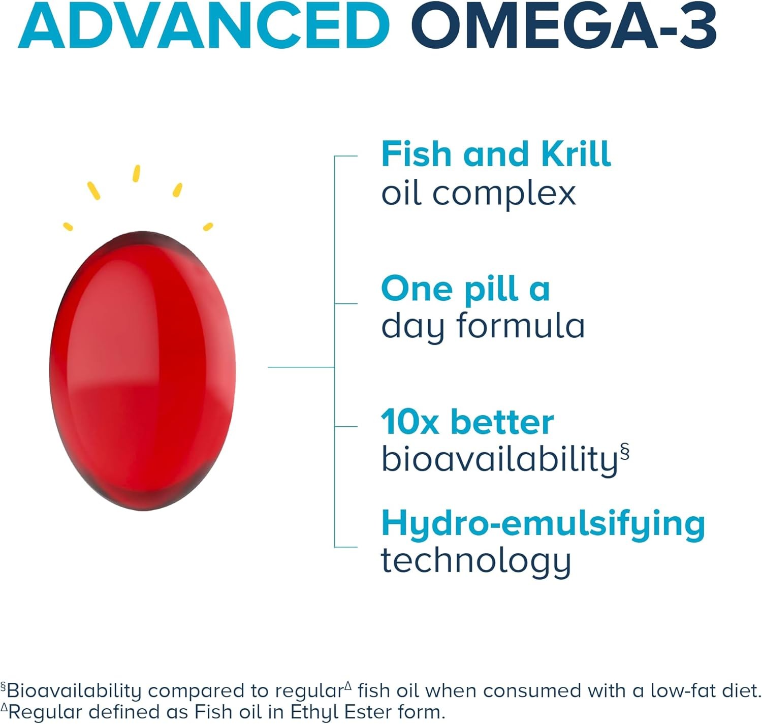 Qunol Advanced Omega 3 Krill and Fish Oil Complex, 10x Better Bioavailability, O