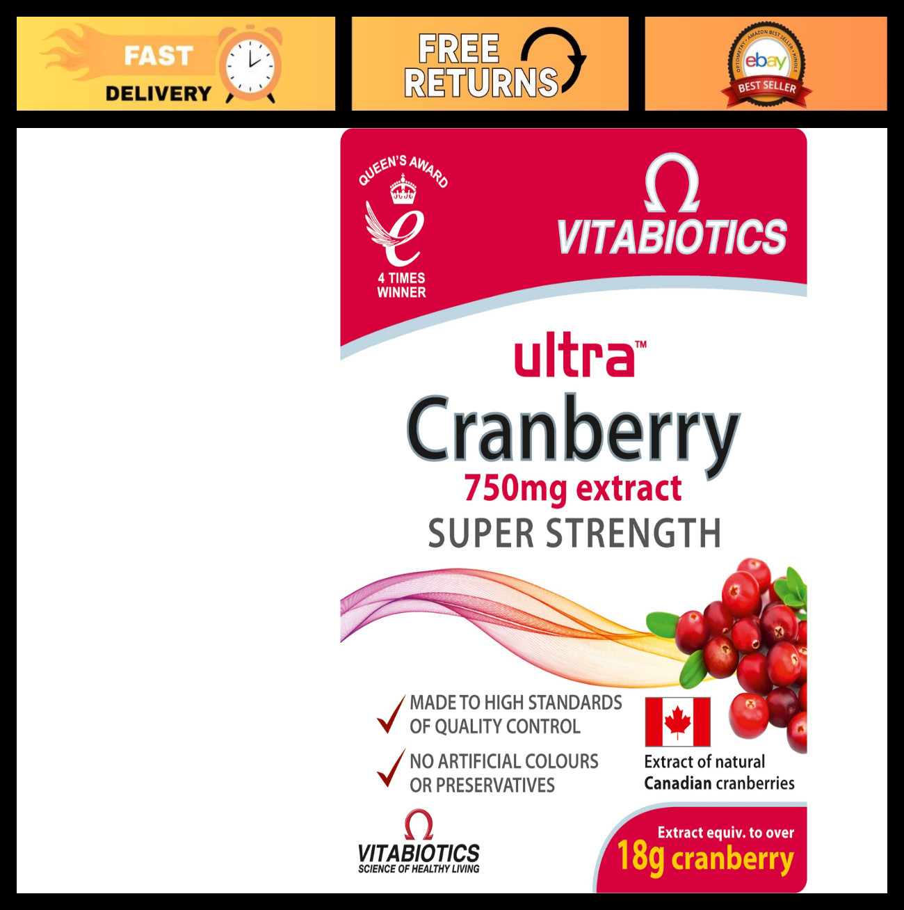 Cranberry Extract Tablets – 30 Count – Supports Urinary Health & Antioxidants