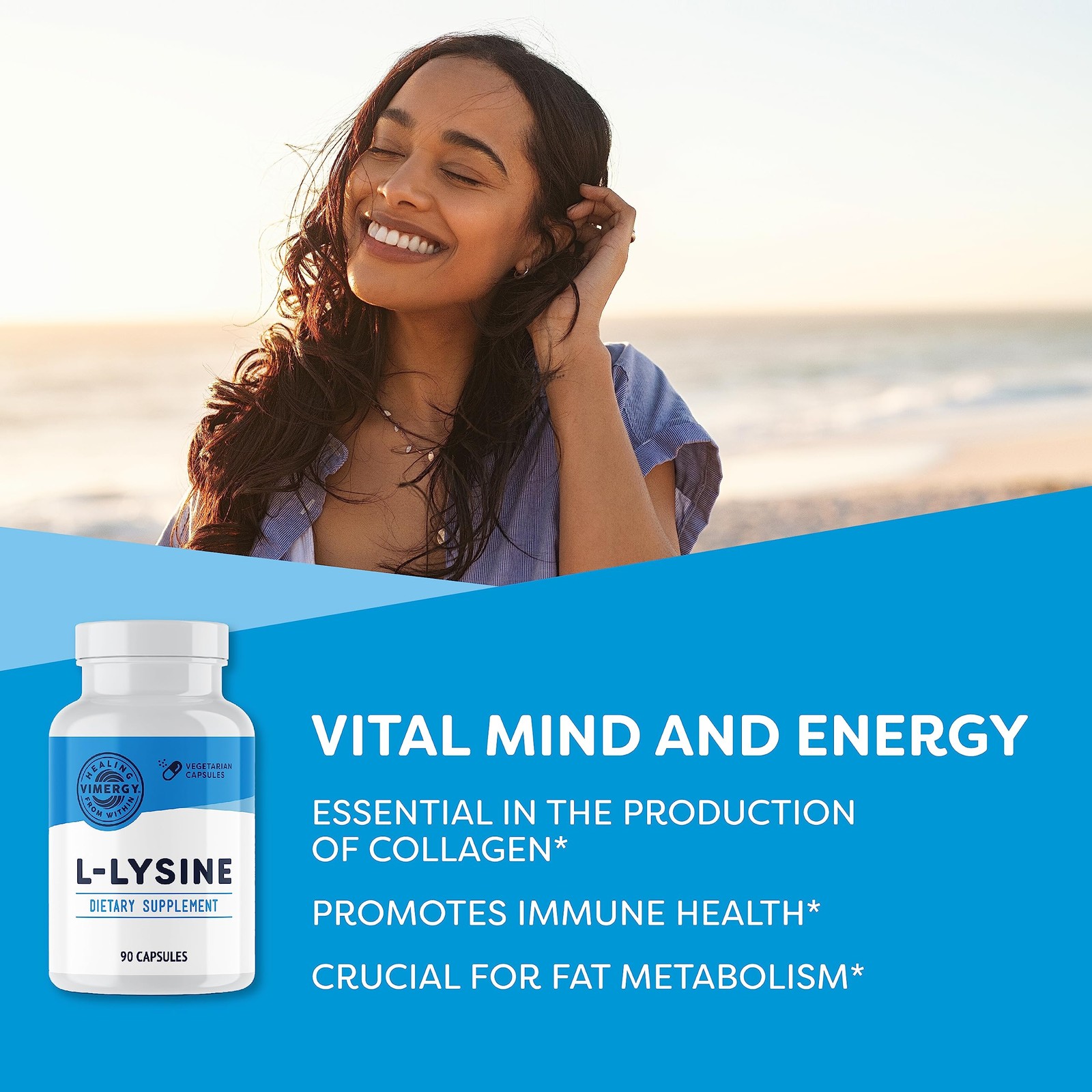 Vimergy LLysine – Promotes Healthy Skin, Hair & Nails* – Supports Healthy Met…