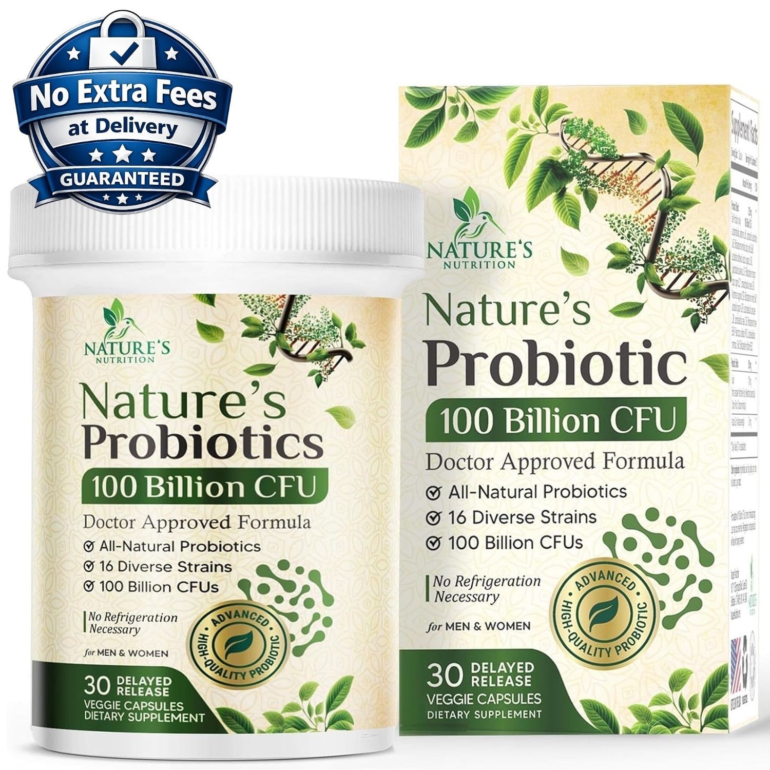 Probiotics 100 Billion CFU 16 Strains with Prebiotics 30 Capsules