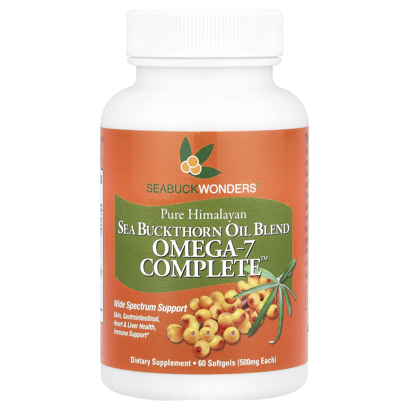Omega-7 Complete™, Sea Buckthorn Oil Blend, 1,000 mg, 60 Softgels (500 mg Per