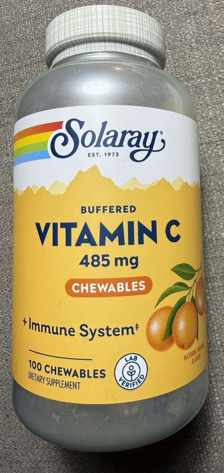 Solaray Chewable Vitamin C 485mg | 100 Chewables. Exp – 03/2029