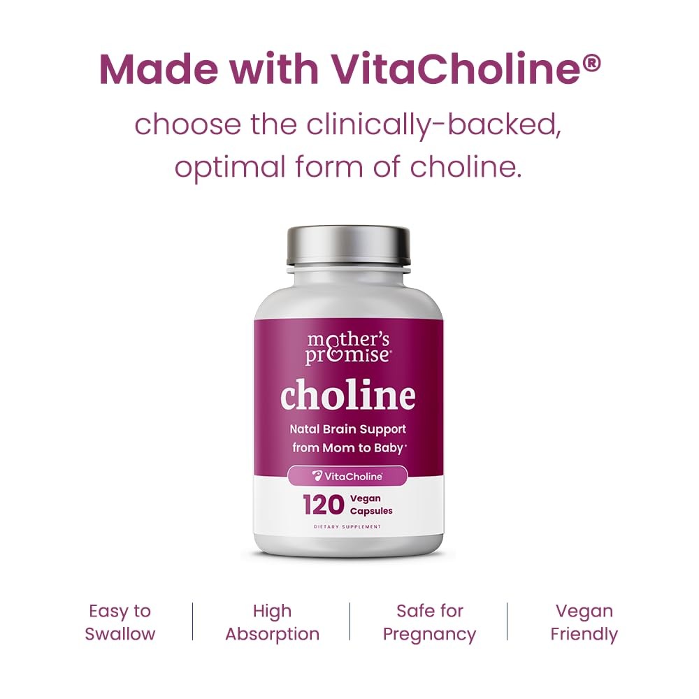 Prenatal Choline Supplements 550mg | 120 Capsules | 120 Count (Pack of 1)