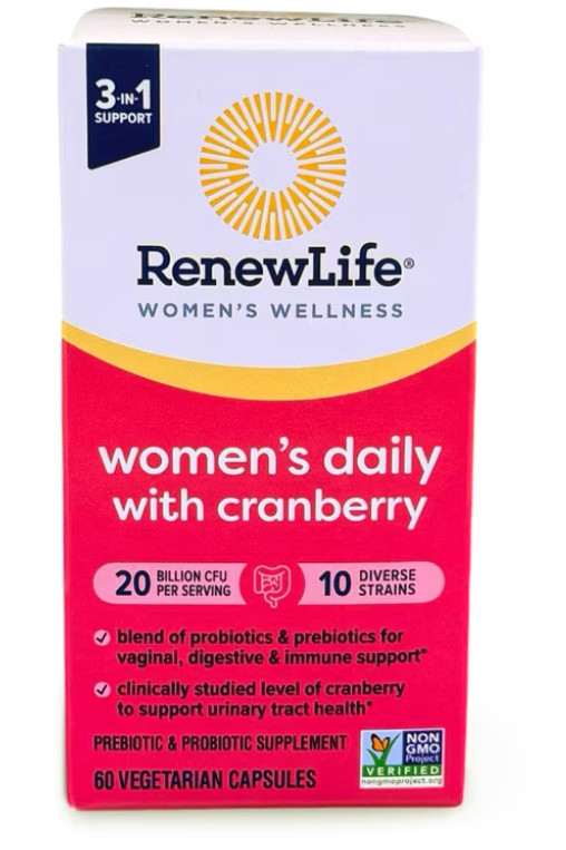 2 Pack Renew Life Womens Daily w/ Cranberry Probiotic 20 Billion CFU 60 cap each