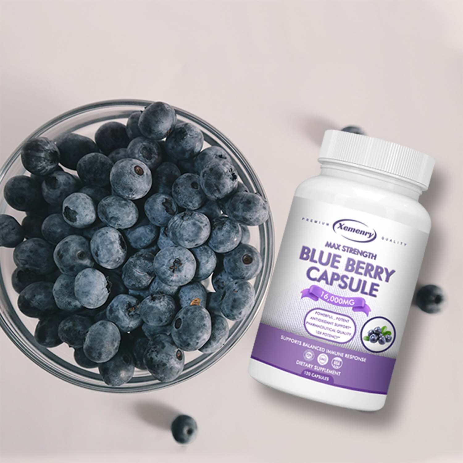 Blueberry Capsules 16000mg – High Strength Antioxidant, Promotes Ere Health
