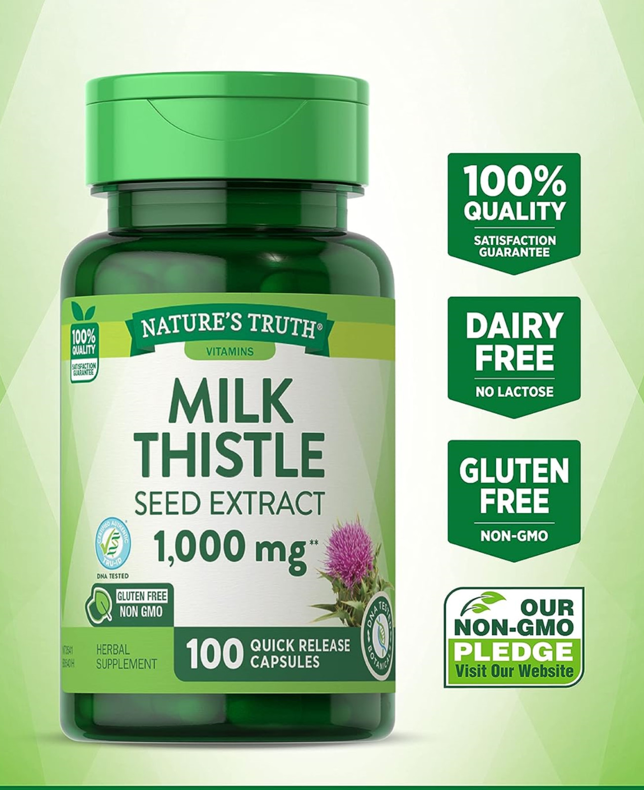 3 Pack MILK THISTLE Extract 1000 mg High Potency 300 Caps (3×100) Liver, Non-GM0