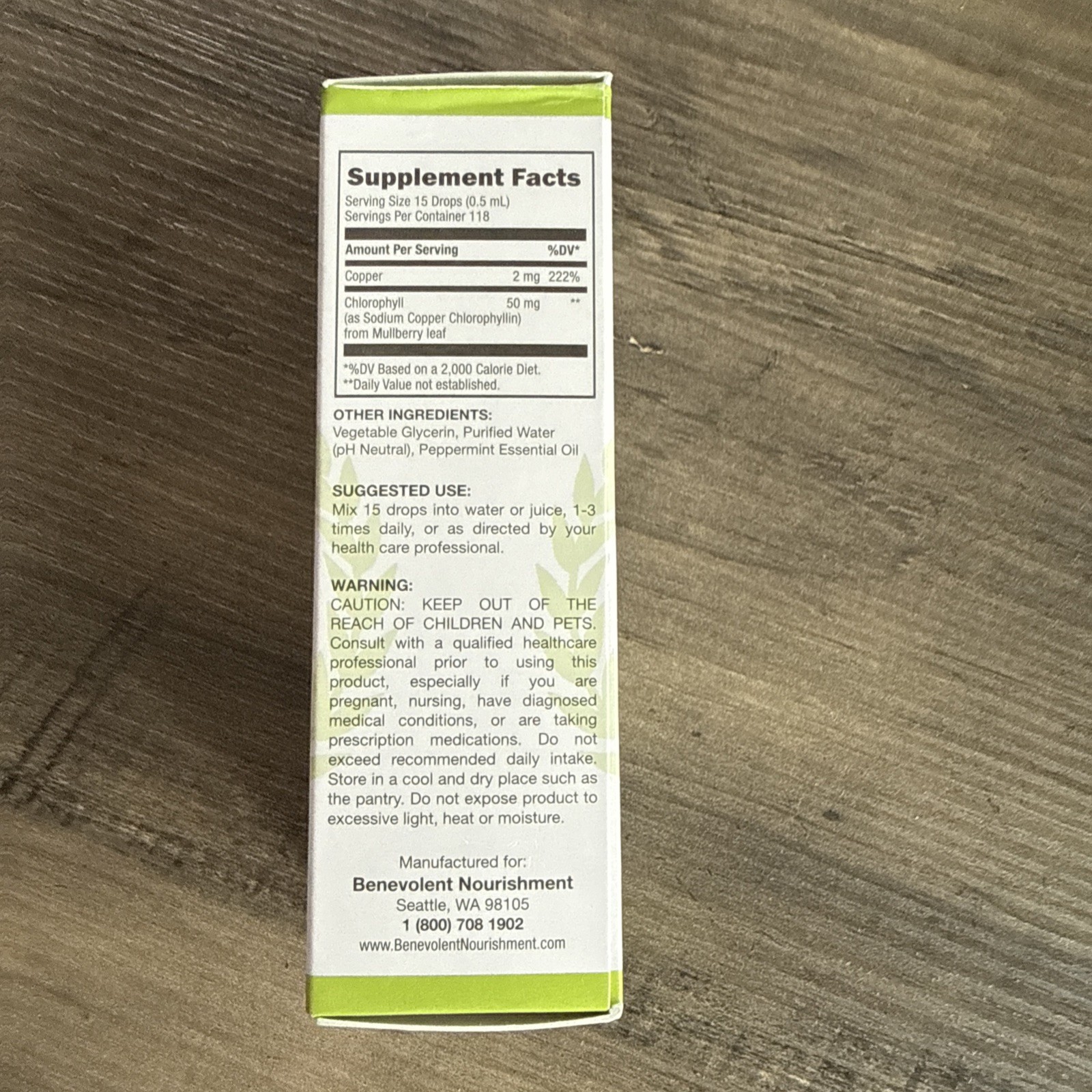 Benevolent Nourishment Liquid Chlorophyll Drops (2 fl oz)