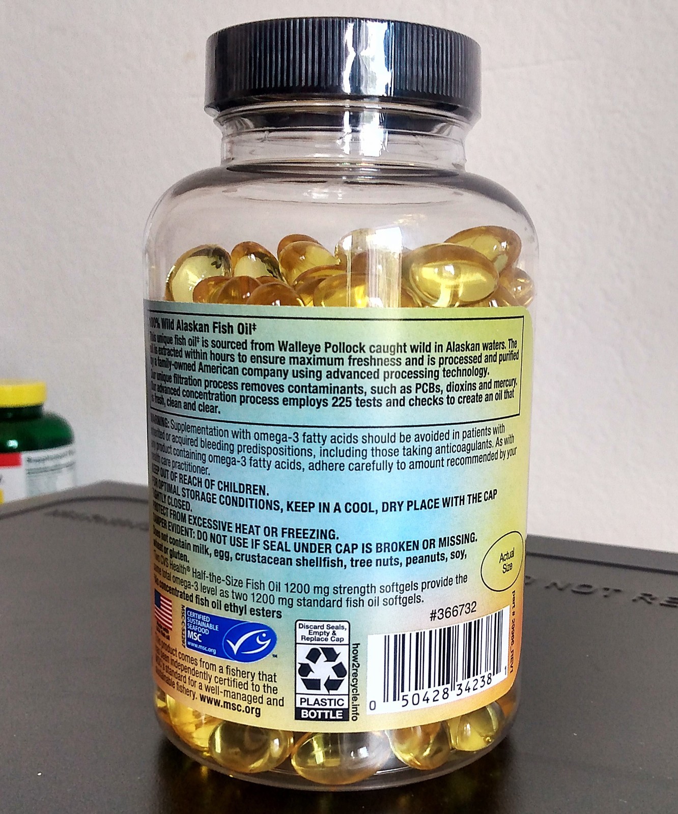 CVS 100% Wild Alaskan Fish Oil Supplement 1200 mg Easy To Swallow, 200 count NEW