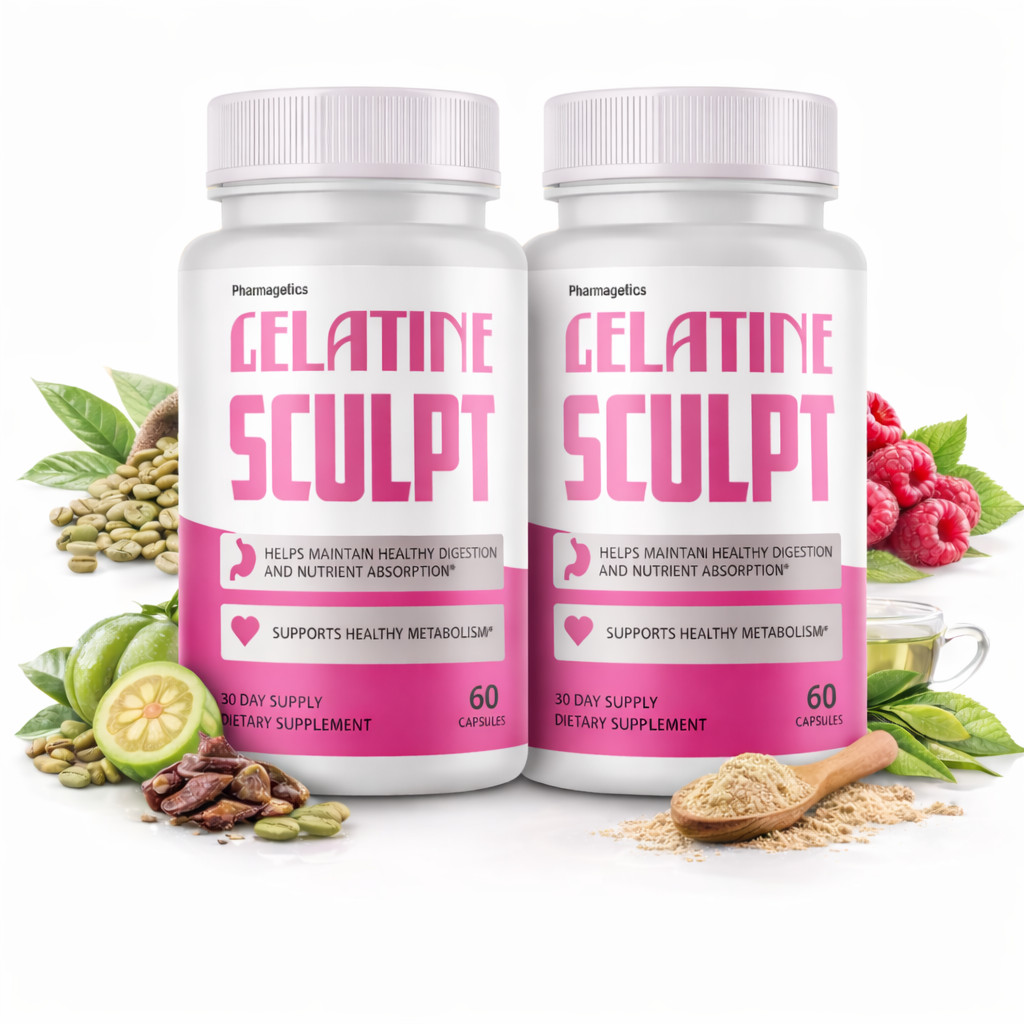 Gelatine Sculpt Fat Burner Supplement Supports Metabolism Energy (2 Bottles)