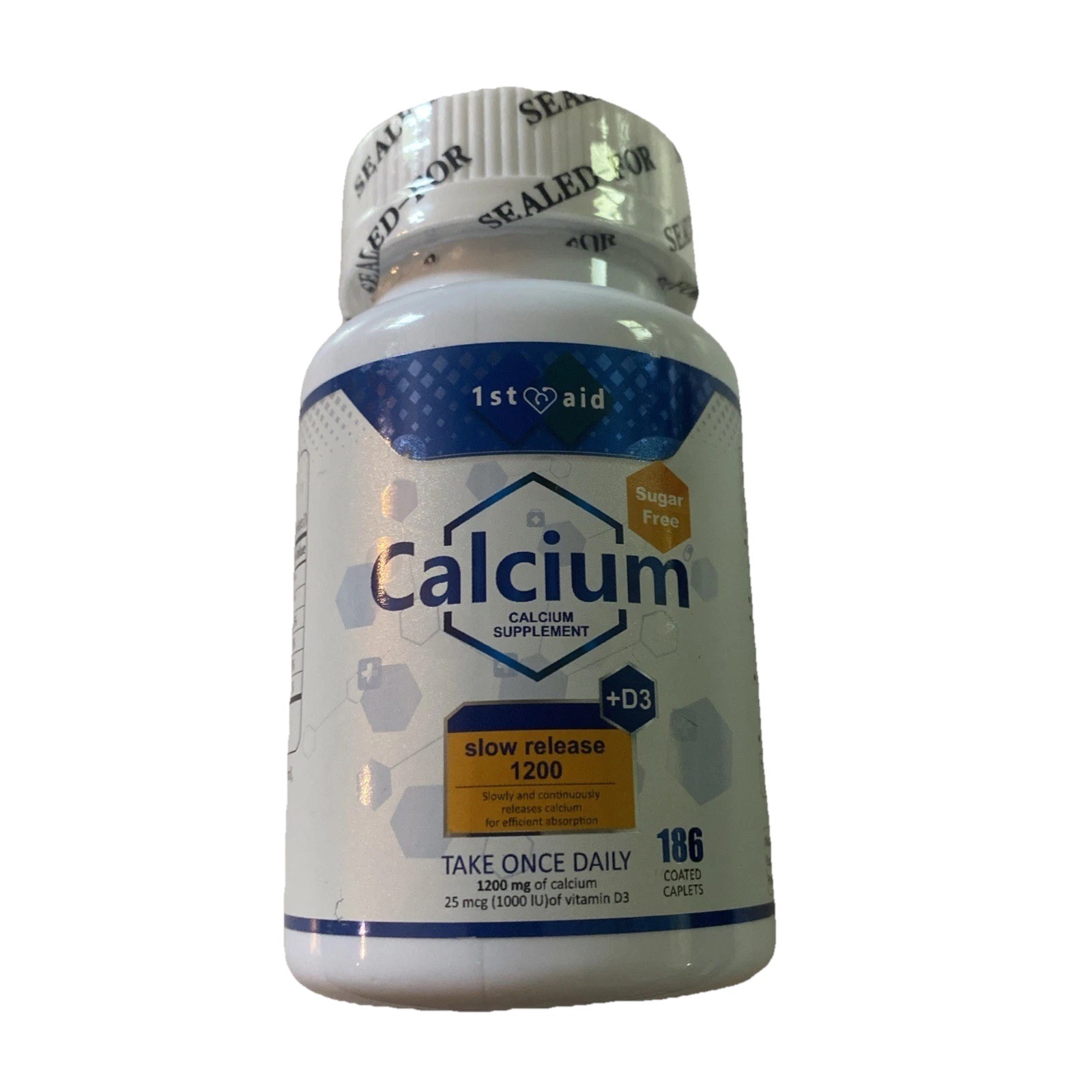 Calcium 1200mg Slow Release w/ Vitamin D and Magnesium 186 Caplets