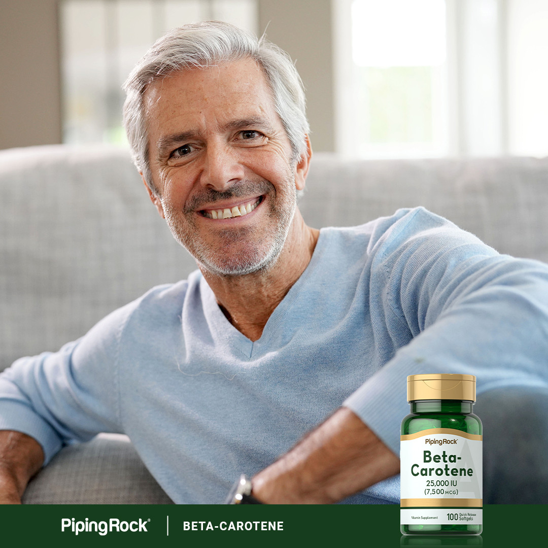 Beta-Carotene 25,000 IU | 100 Softgels | Vitamin A Supplement | by Piping Rock