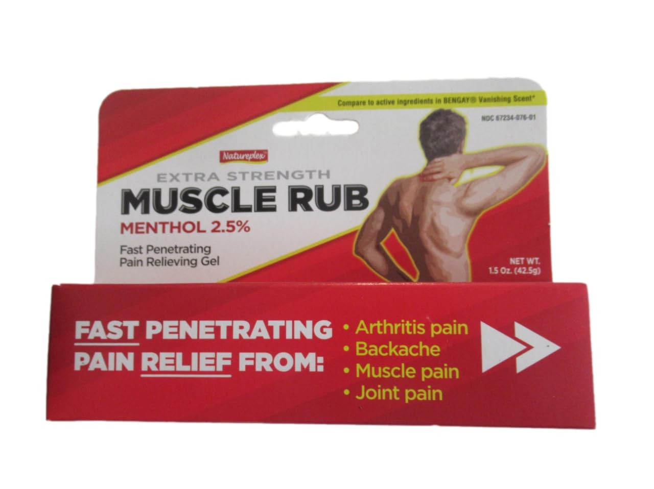 Muscle Rub Gel, ExtraStrength, 2.5% Menthol, 1.5 oz, Fast Pain Relief