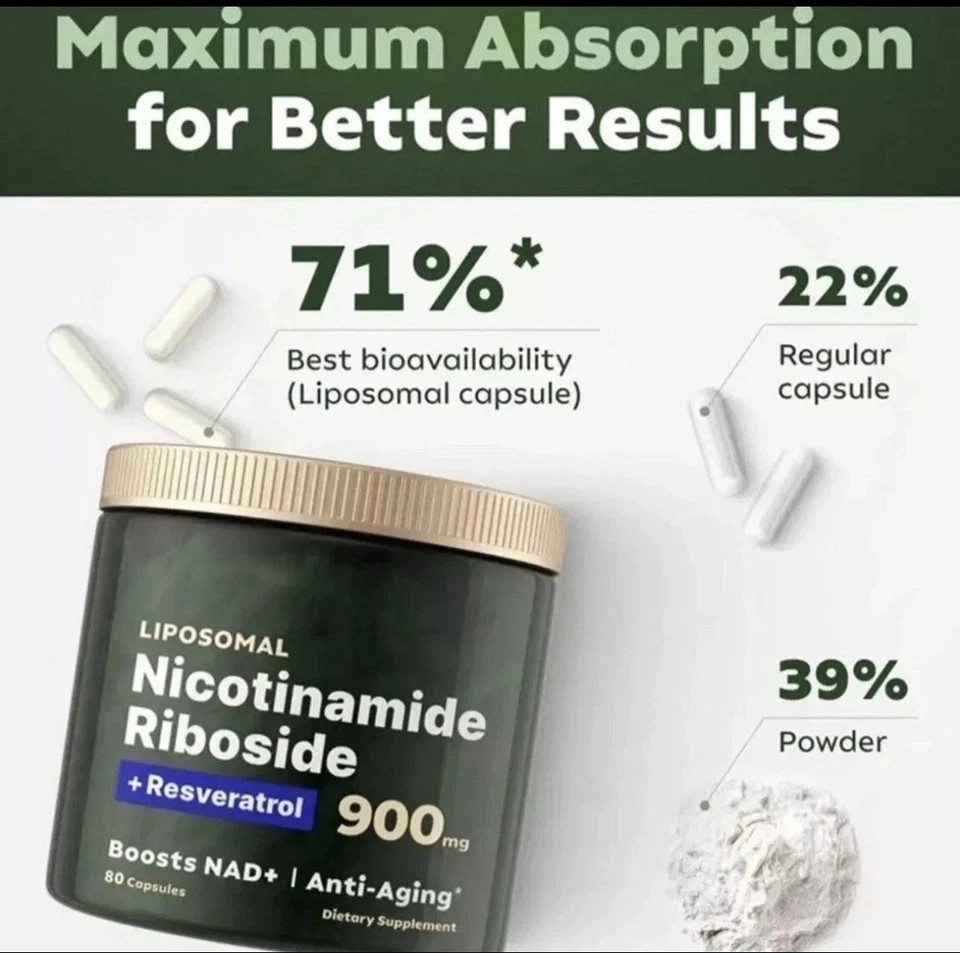 Reus Research NAD+ Nicotinamide Riboside Resveratrol Anti-Aging Supplement NEW