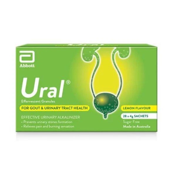 1 Box Abbott Ural (4g x 28 Sachets) Urine Alkalinizer Effervescent Granules DHL