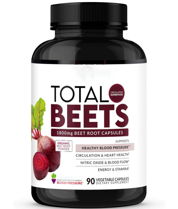 Supplement for Healthy Blood 90 1800mg Beet Root TOTAL-BEETS Pressure Capsules