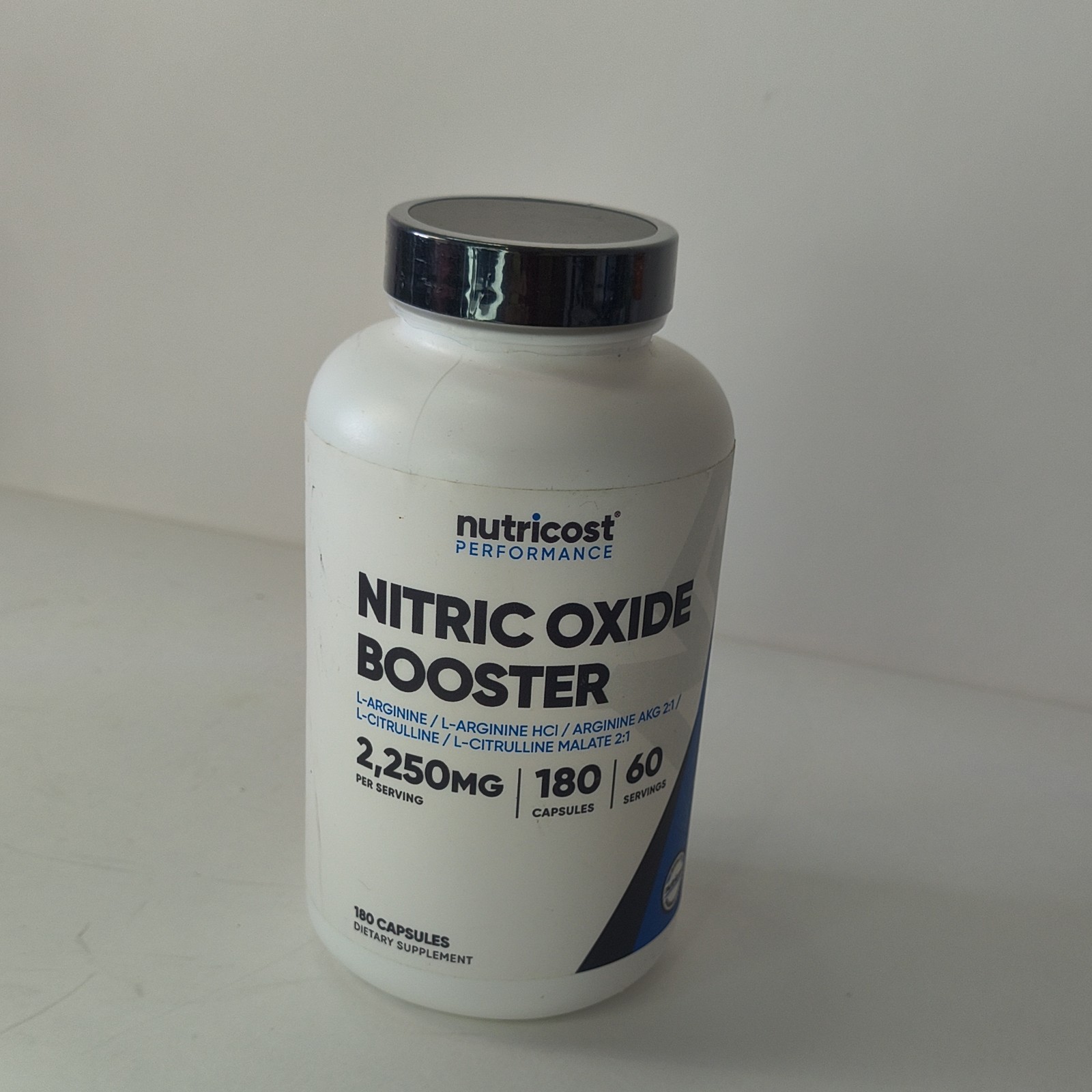 BB 1/2028 Nutricost Nitric Oxide Booster 2250mg, 180 Capsules, 60 Servings