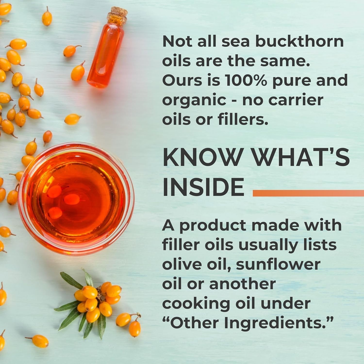 SEABUCKWONDERS Organic Sea Buckthorn Oil Omega-7 Complete, 120 Softgels, 60 Day