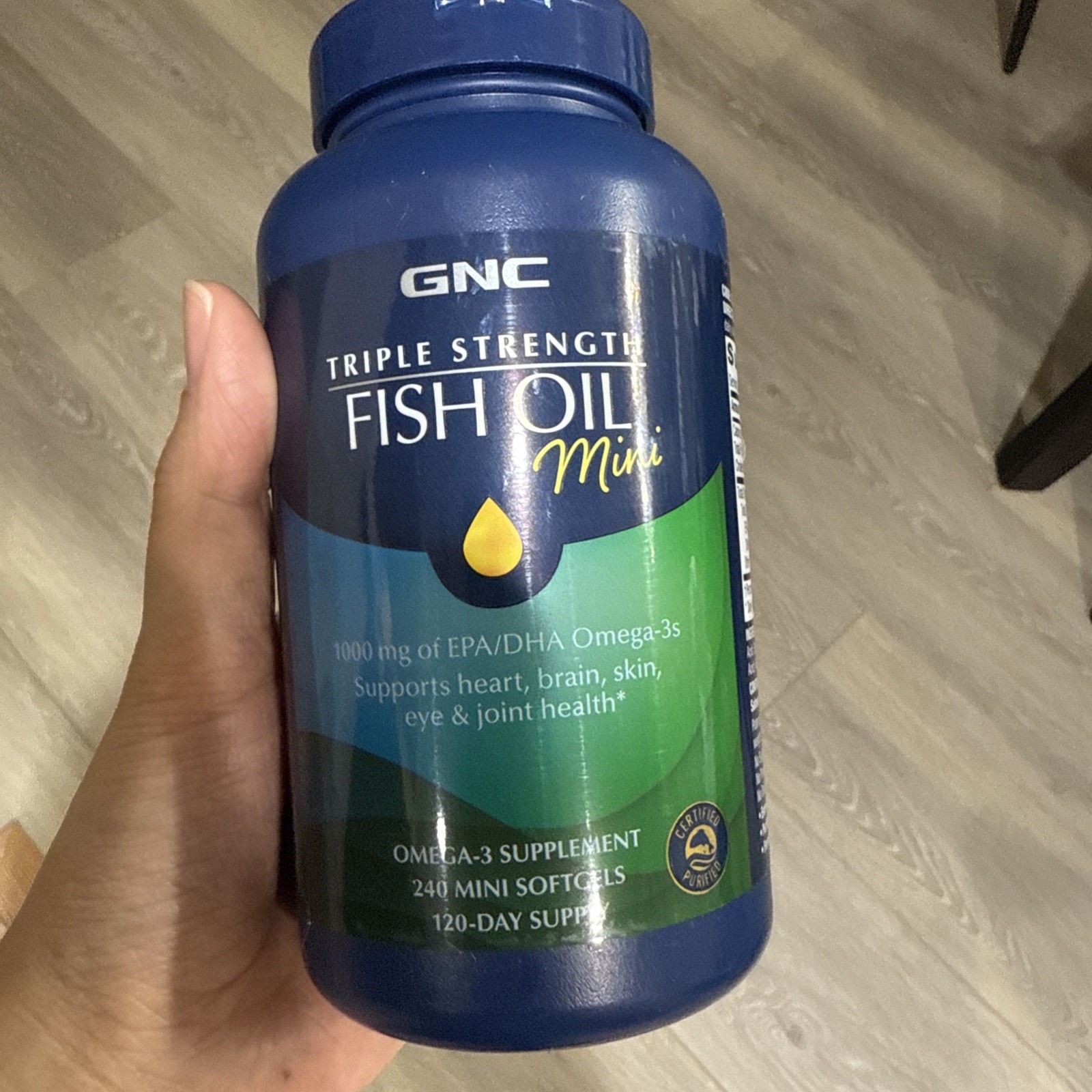 GNC Triple Strength Fish Oil Mini Omega 3 Supplement, 1000mg EPA and DHA,…