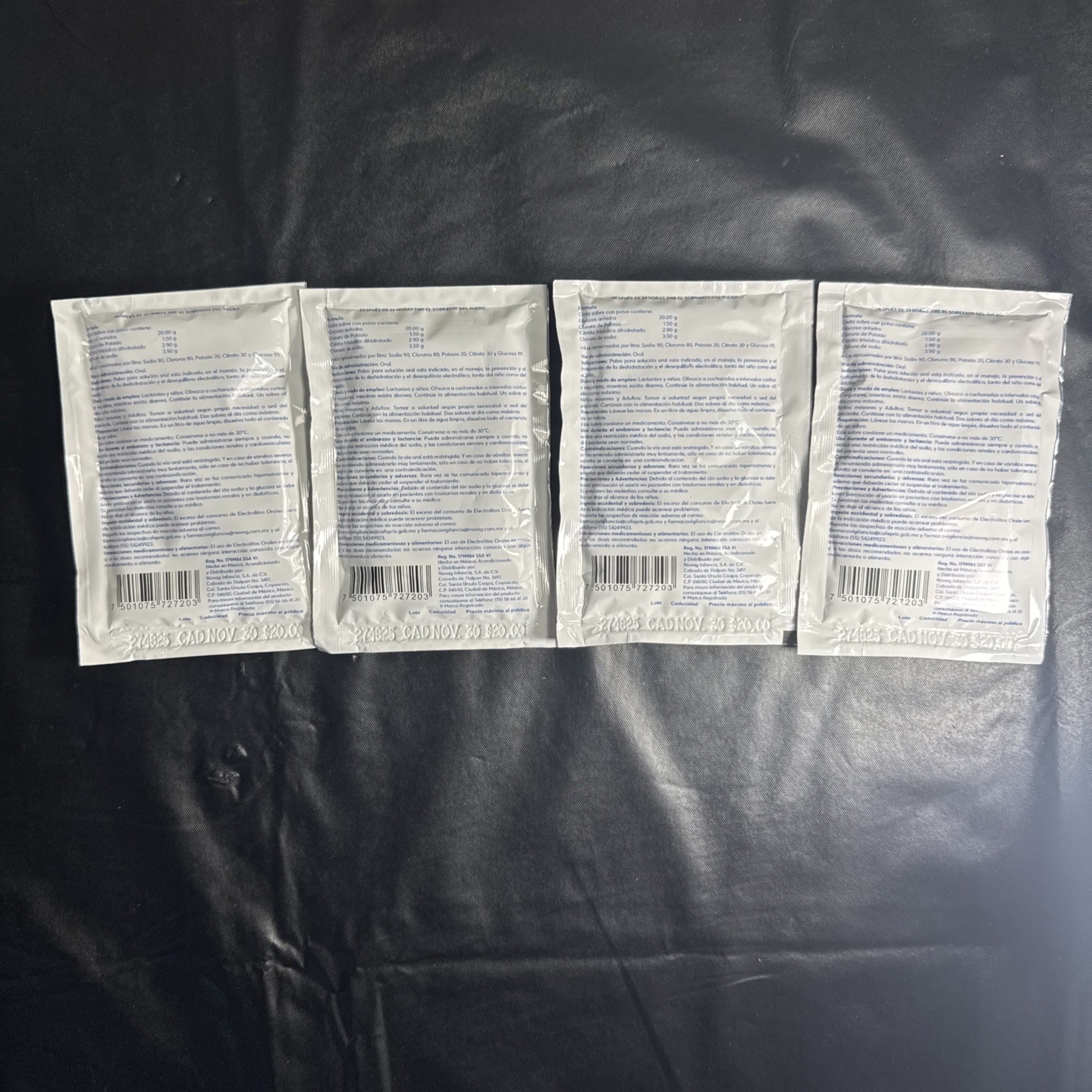 ELECTROLITOS ORALES EN POLVO HYDRASOR SABOR NATURAL 27.9G (4PCS) MEXICO