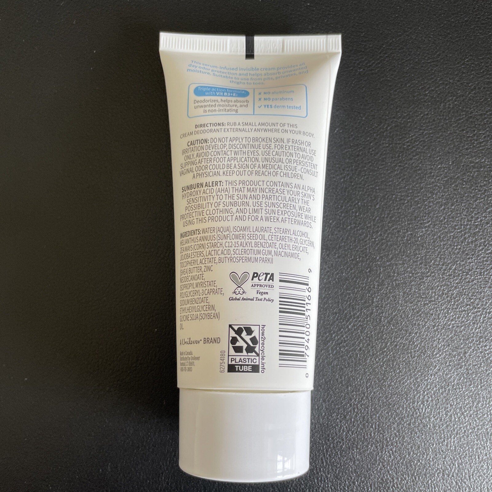 Dove Whole Body Aluminum Free Invisible Cream Deodorant Unscented 2.5fl oz New