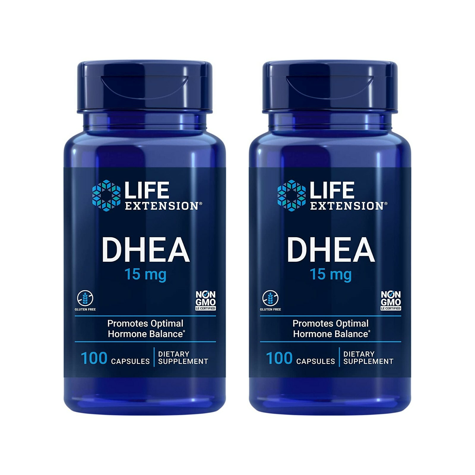 2 PACK Life Extension DHEA 15mg Hormone Balance Bone Muscle Immune Sexual 100Cap