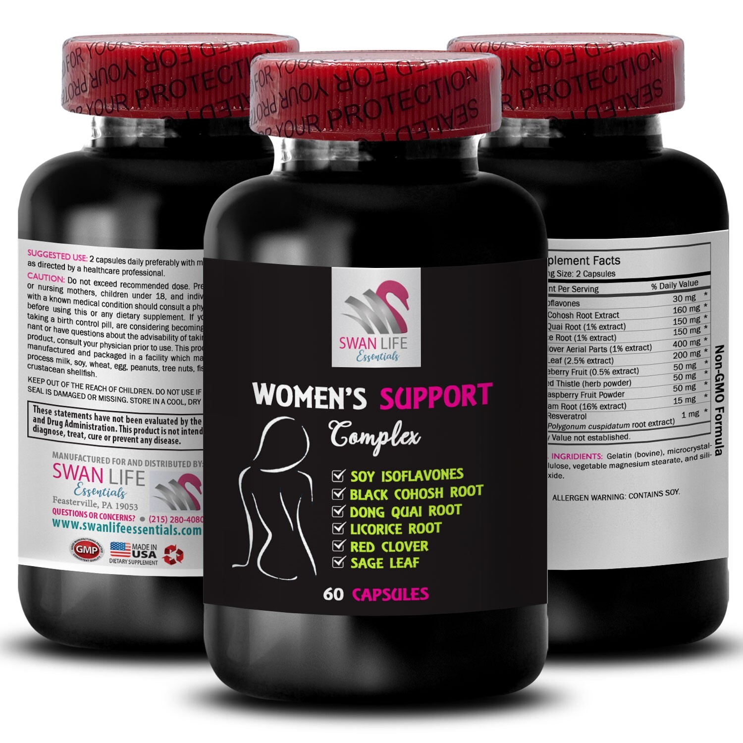 Women’s Wellness Formula – WOMENS SUPPORT PILLS – Herbal Supplements 1 Bottle