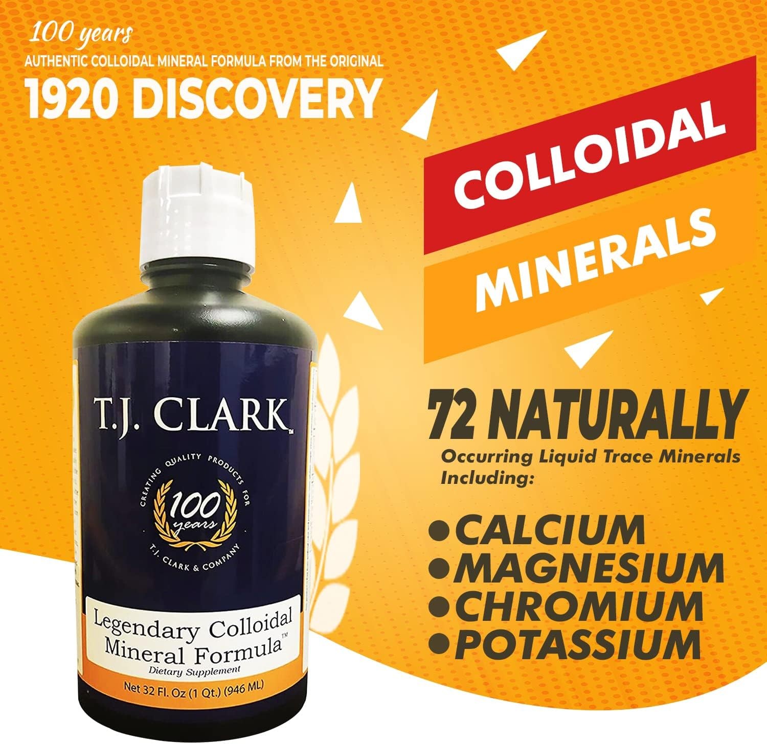T.J. Clark – Legendary Colloidal Mineral – **Free Shipping – Exp:02/31**
