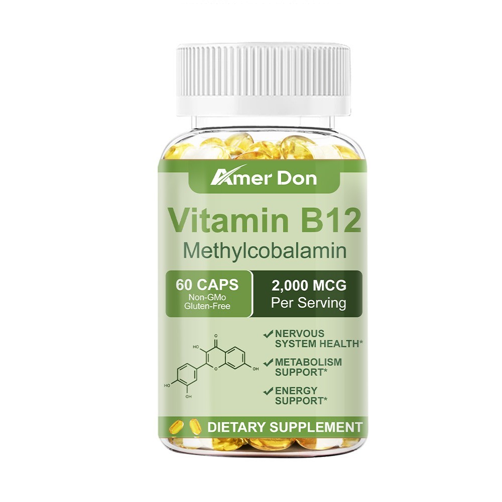 Vitamin B12 Supplement (2000mcg) 60/120 Capsules – Methylcobalamin,Vegan Non-GMO