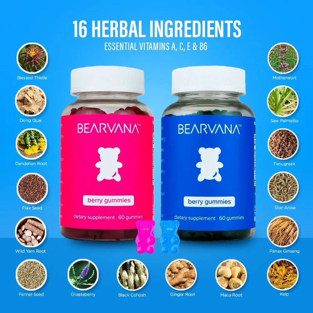 NEW BEARVANA Gummies Combo Women Wellness Supplement Berry