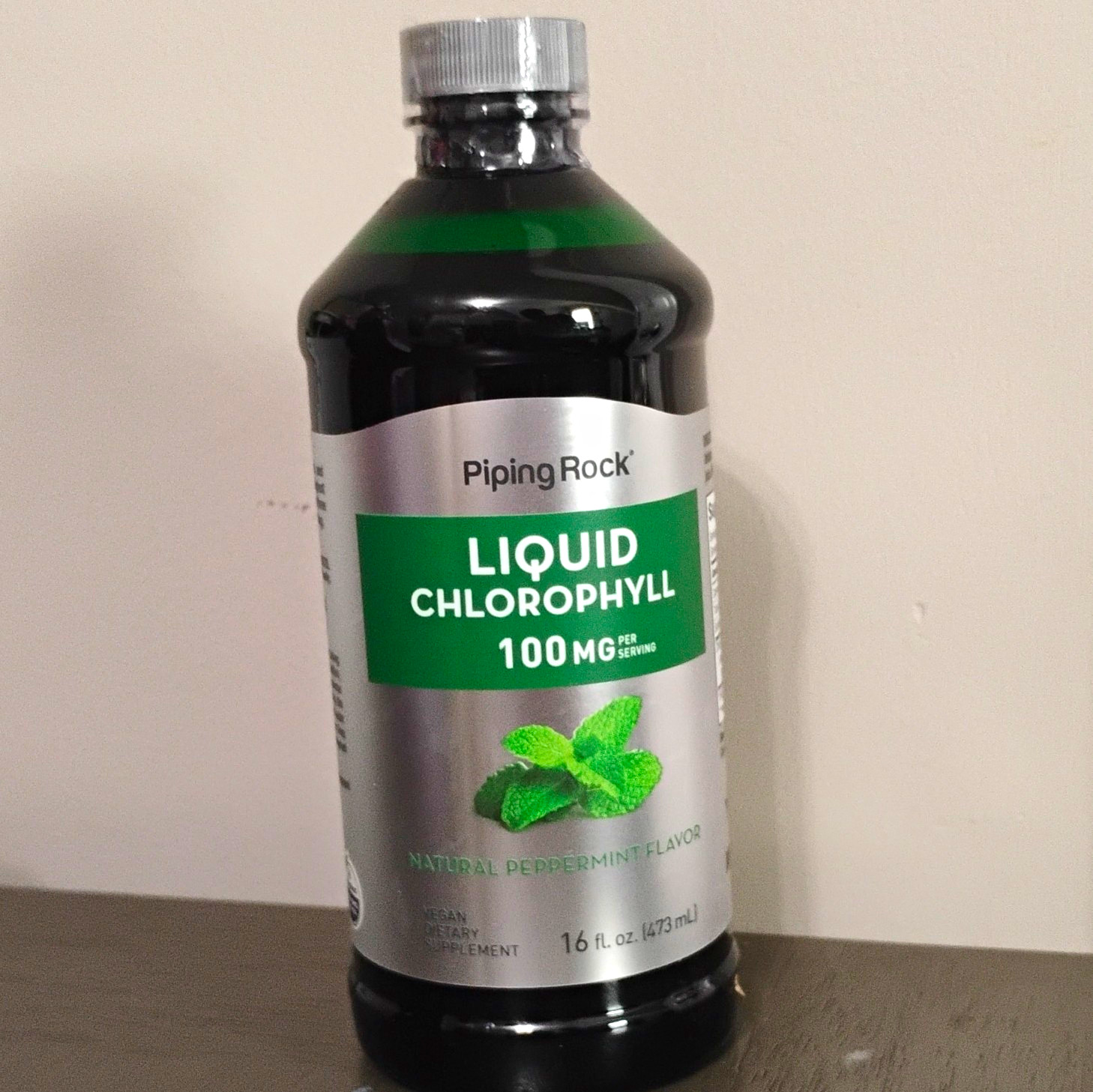 Piping Rock Liquid Chlorophyll 100mg per 15mL Vegan Peppermint 16 fl oz