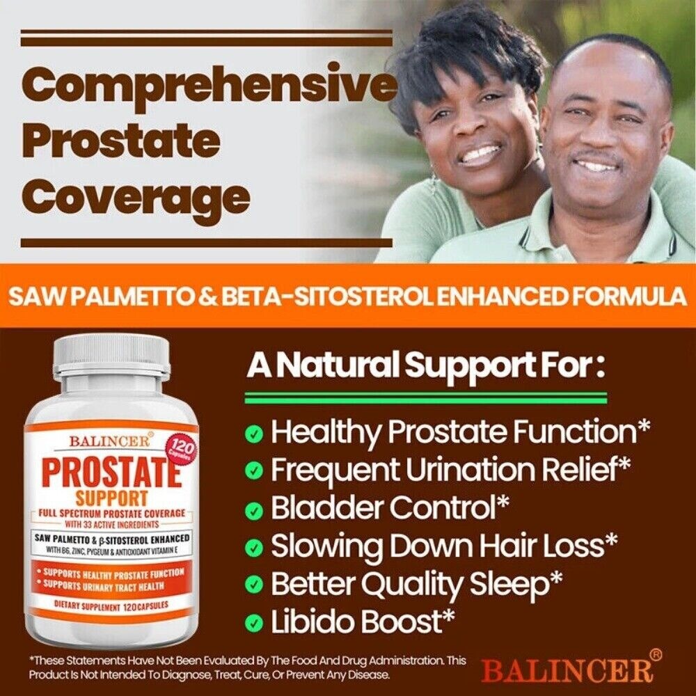 Men’s Prostate Support Supplement,Support Urinary Tract Health, 120 Capsules
