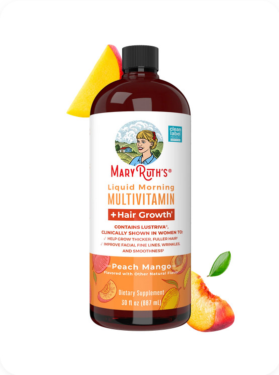 MaryRuth’s Liquid Morning Multivitamin + Hair Growth Peach Mango 30oz