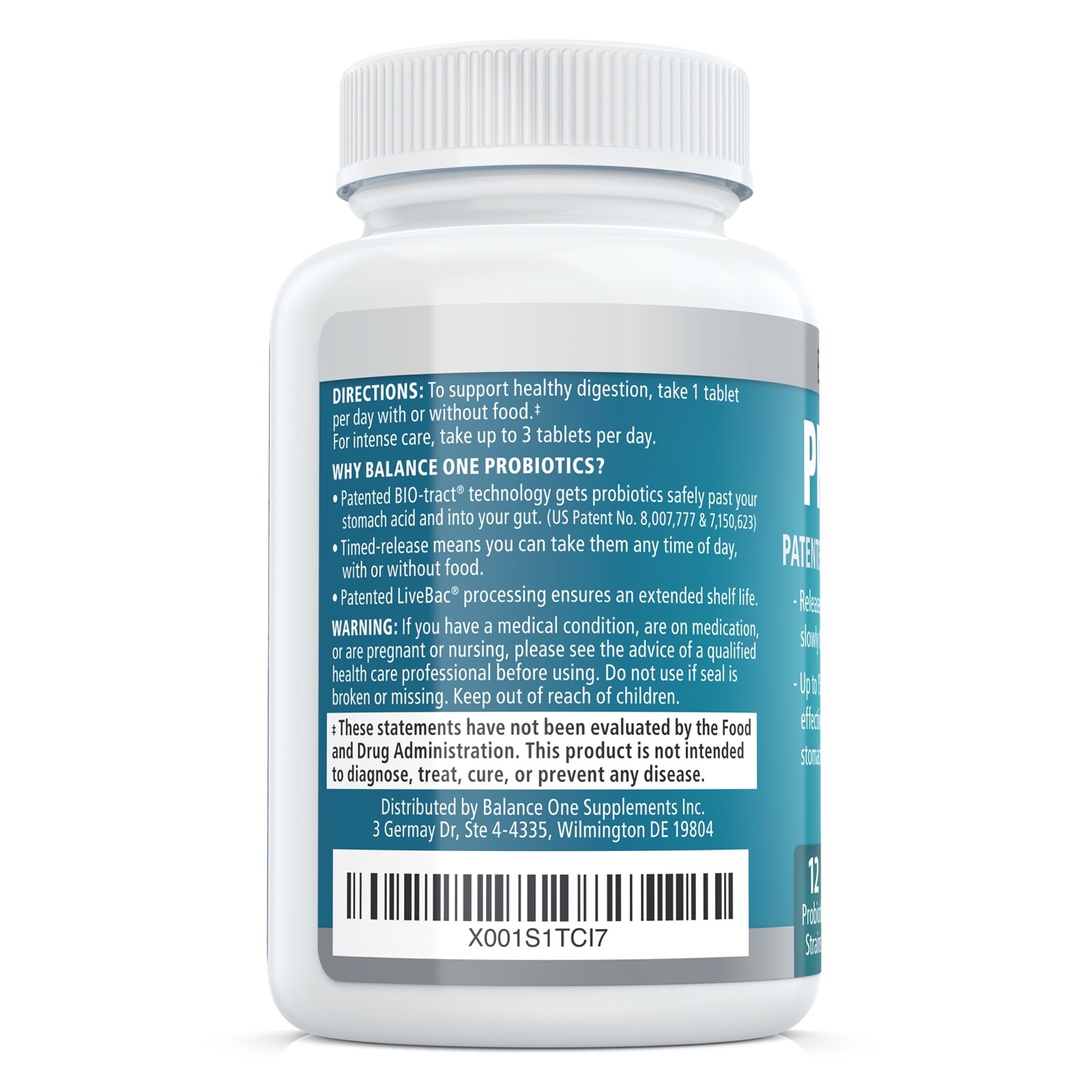 Balance ONE Probiotic, Once Daily, 12 strains, Shelf Stable, 2 Month Supply