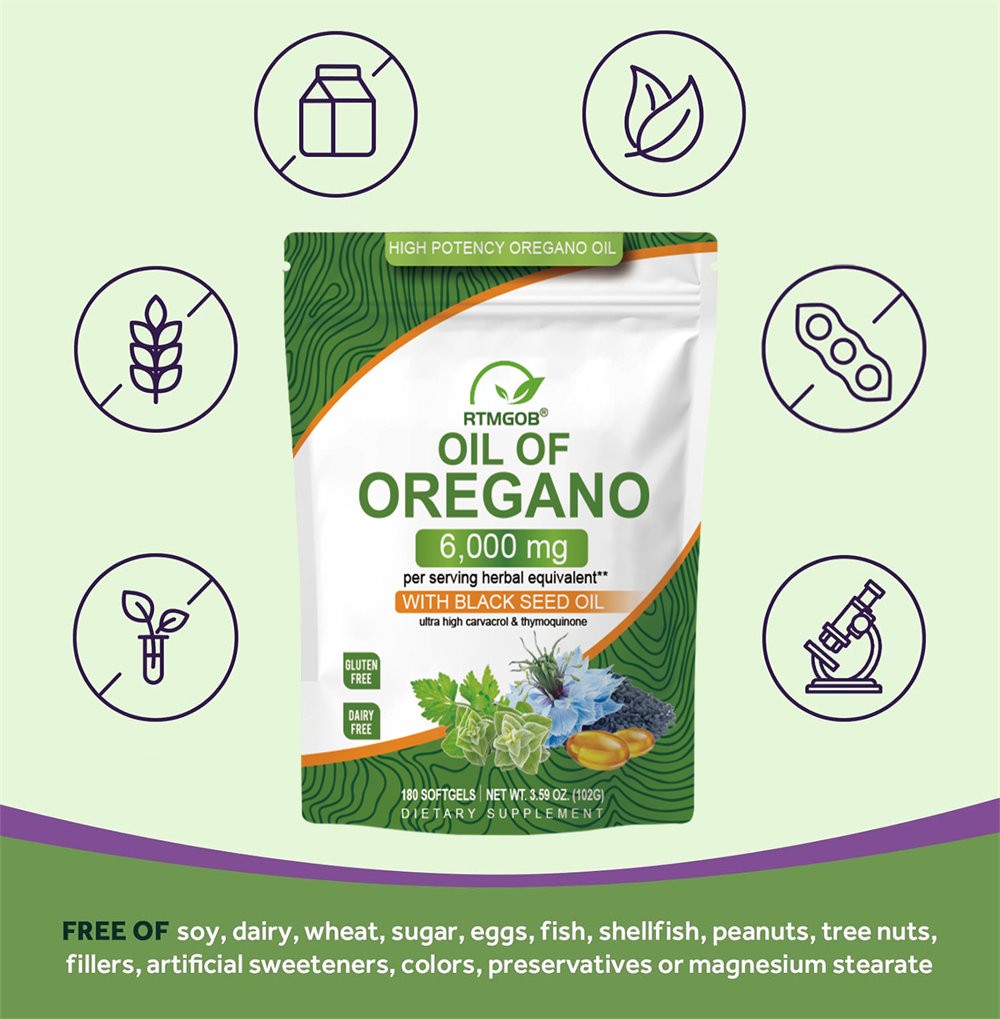 Oregano Oil 6000mg 300gels Contains Carvacrol and Thymoquinone