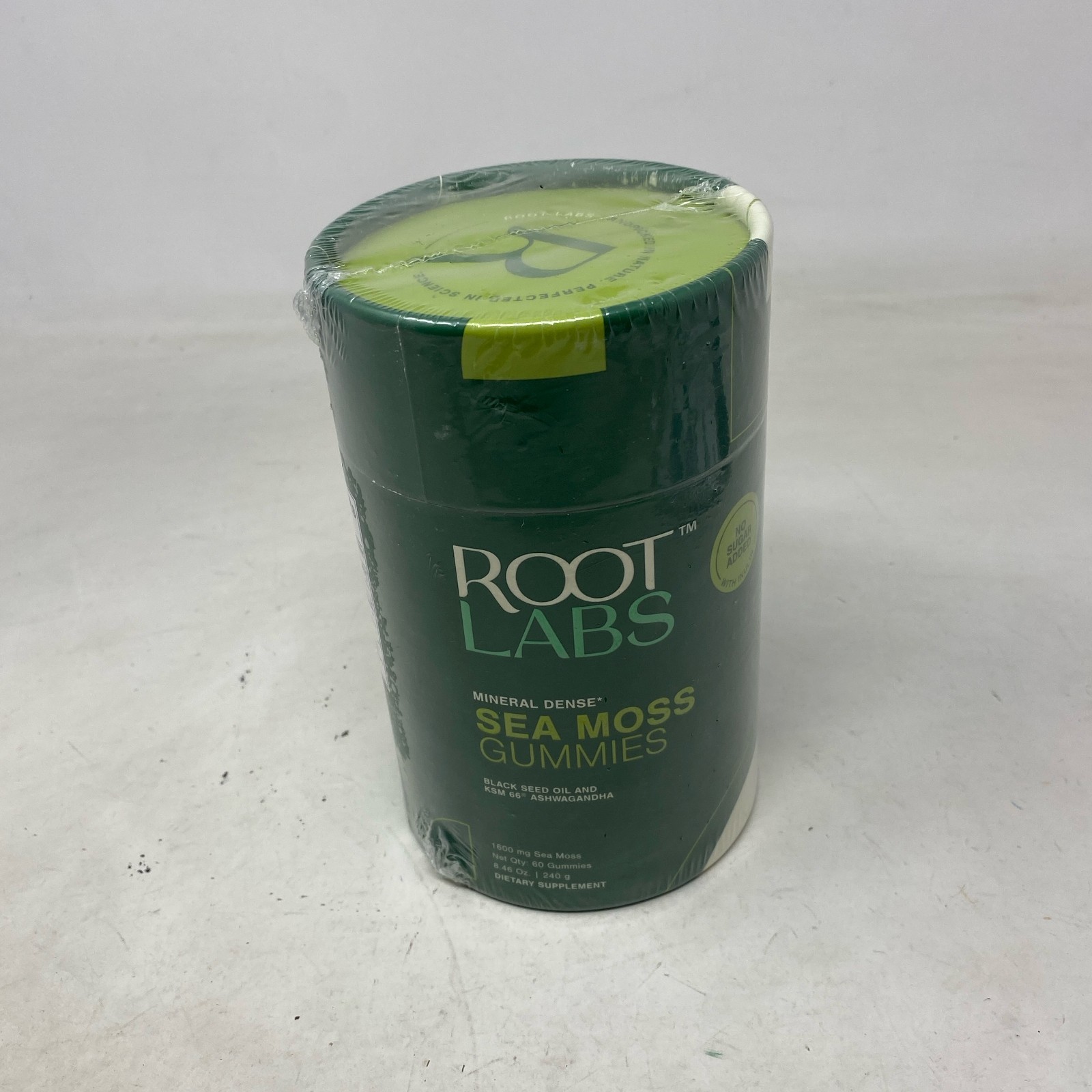 Root Labs Sea Moss Gummies 60ct 1600mg Black Seed & KSM-66, Green