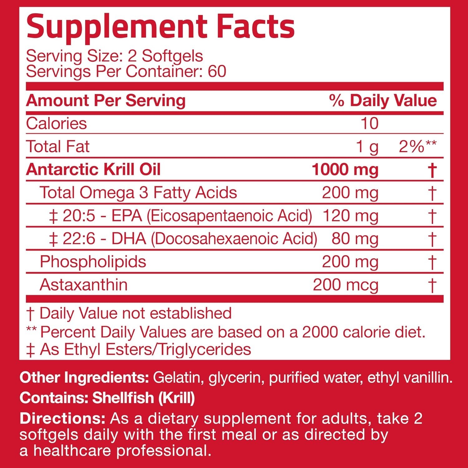 Antarctic Krill Oil 1000 mg with Omega-3s, 120 Softgels | Heavy Metal Tested,…
