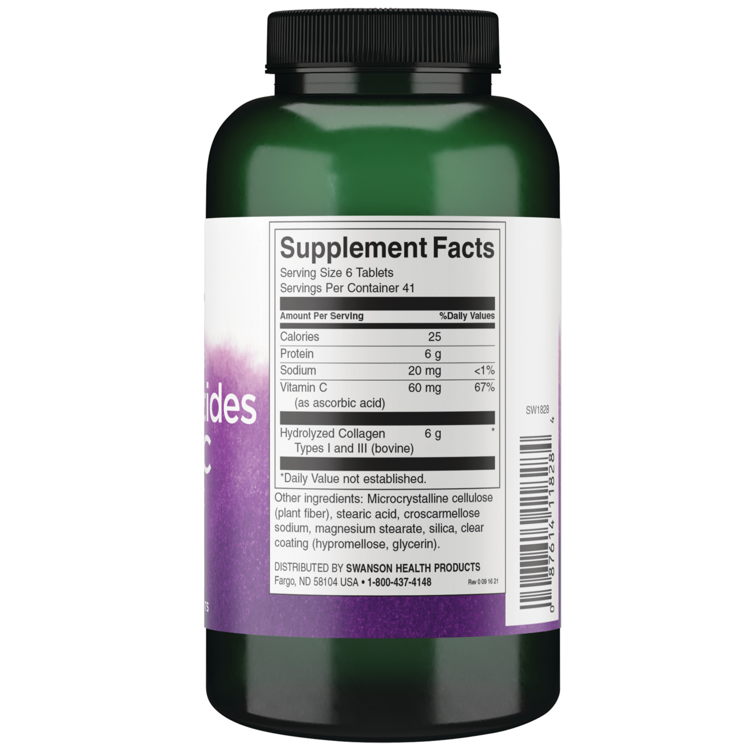 Swanson Hydrolyzed Collagen Peptides + Vitamin C Types I and Iii