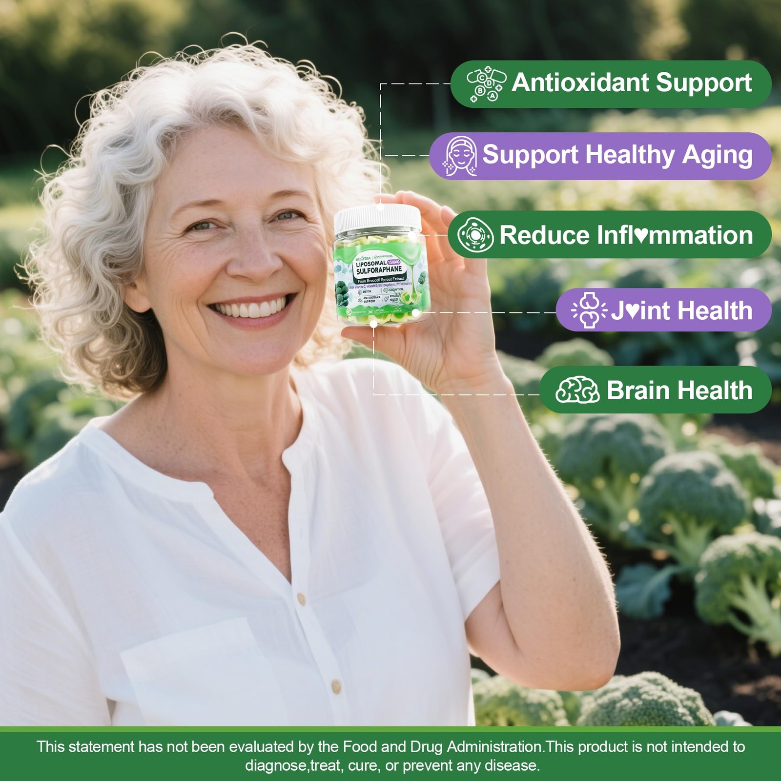 150mg Liposomal Sulforaphane Supplement from Broccoli Sprouts Extract Sulfor…
