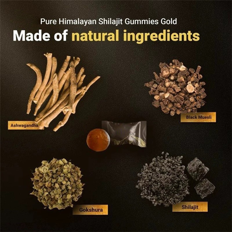 New Pure Himalayan Shilajit Gummies No Added Sugar 60 Gummies High Potency US