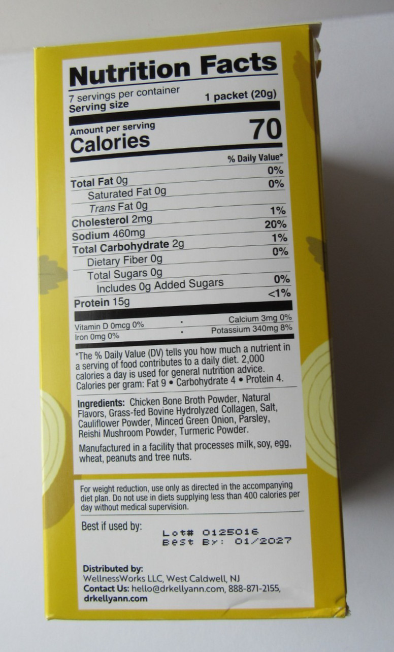 Dr. Kellyann Bone Broth Packets, 7 Servings FRENCH ONION Exp 2027 SEALED IN BOX