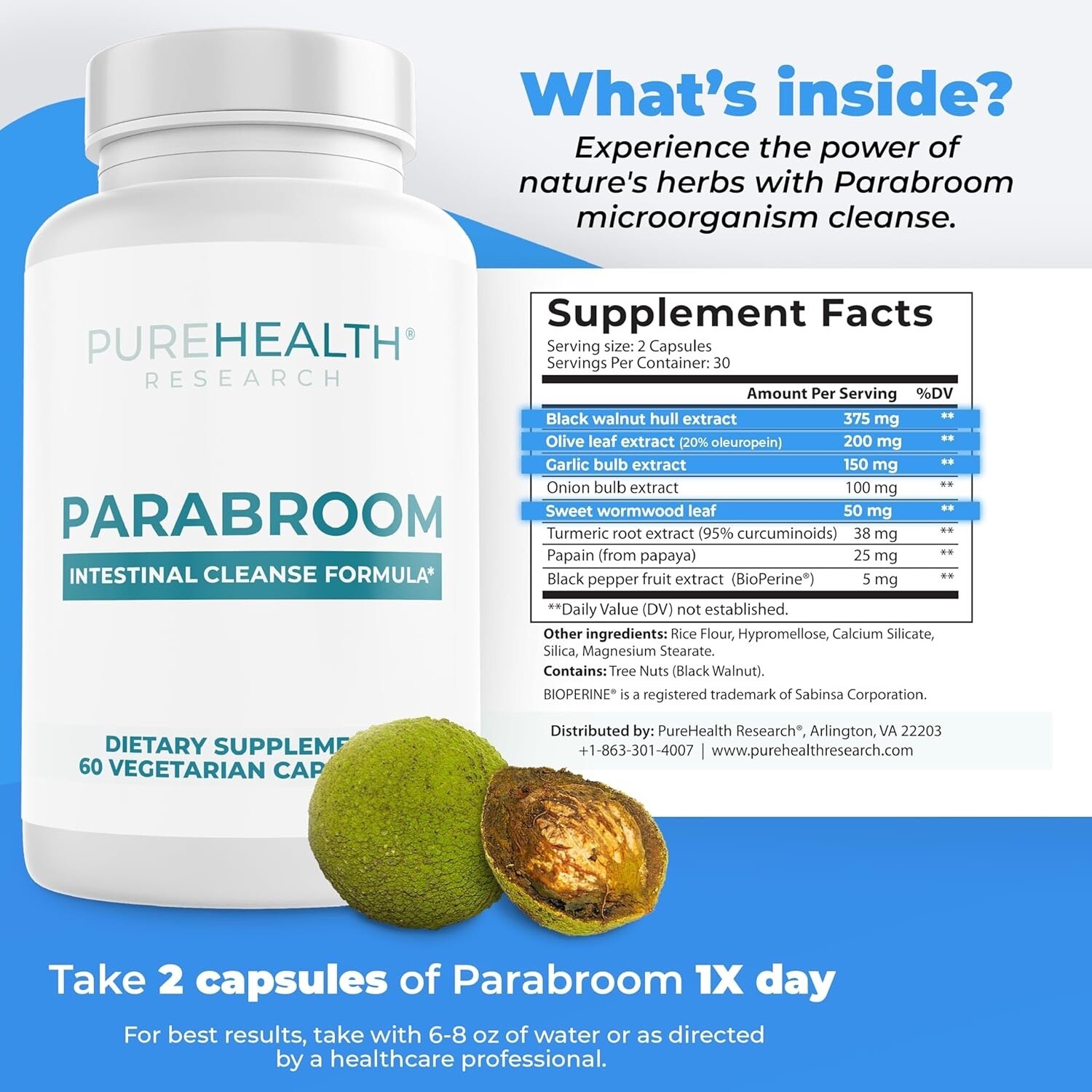 New Sealed Parabroom Cleanse Formula 60 Capsules Exp. 09/26