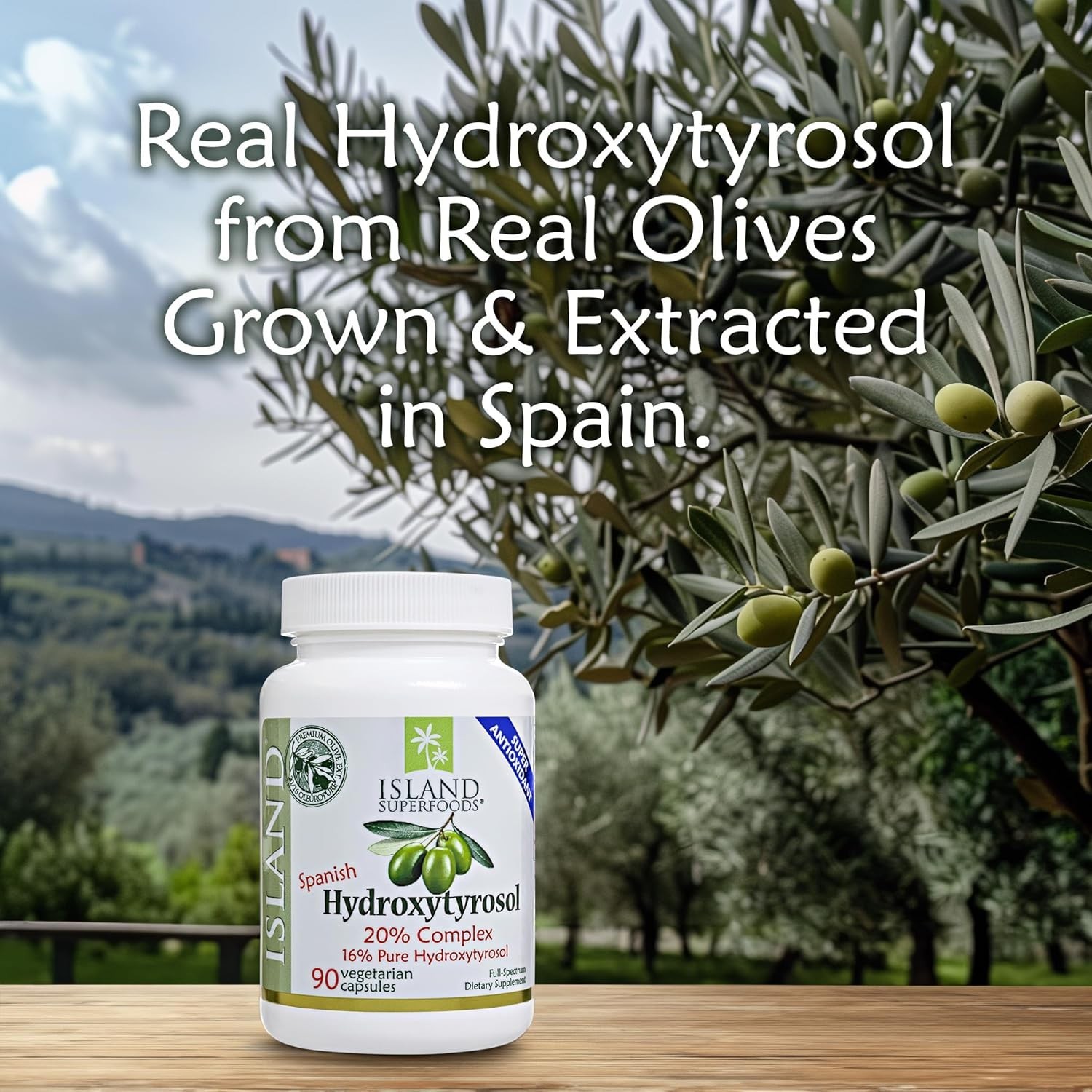 Authentic Hydroxytyrosol Complex Capsules – 20% Strength, 90 Count from Spain